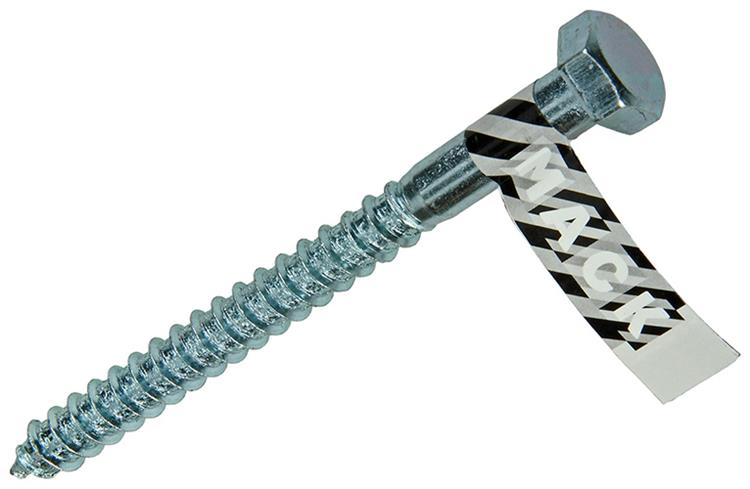Mack 1017430 - houtdraadbout staal verzinkt 1 st 12 x 140 mm | 10 stuks
