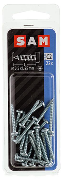 Mack 1017441 - zelftappende schroef cyl kop verz. 22st 3,5 x 25 mm | 10 stuks