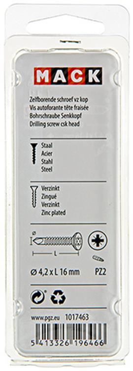 Mack 1017463 - zelfborende schroef vz kop verz. 28 st 4,2 x 16 mm | 10 stuks