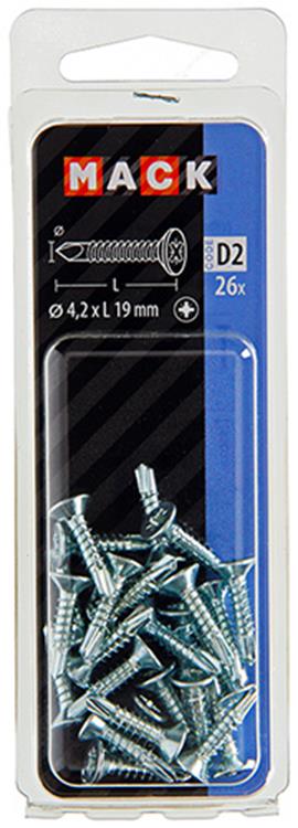 Mack 1017464 - zelfborende schroef vz kop verz. 26 st 4,2 x 19 mm | 10 stuks
