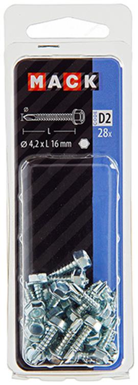 Mack 1017474 - zelfborende schroef zesk.kop verz. 28st 4,2 x 16 mm | 10 stuks