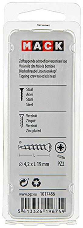 Mack 1017486 - zelftappende schroef bvk verz.18 st 4,2 x 19 mm | 10 stuks