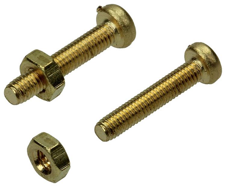 Mack 1019681 - metaalschroef cyl.kop + moer messing 8st m3 x 16 mm | 10 stuks