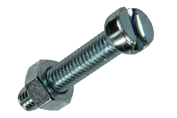 Mack 1017533 - metaalschroef cyl. kop + moer verz. 8 st m6 x 30 mm | 10 stuks