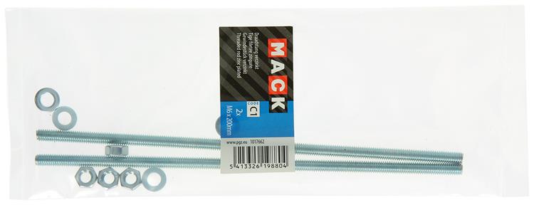 Mack 1017662 - draadeinde + sluitring + moer verz. 2st m6 x 200 mm | 10 stuks