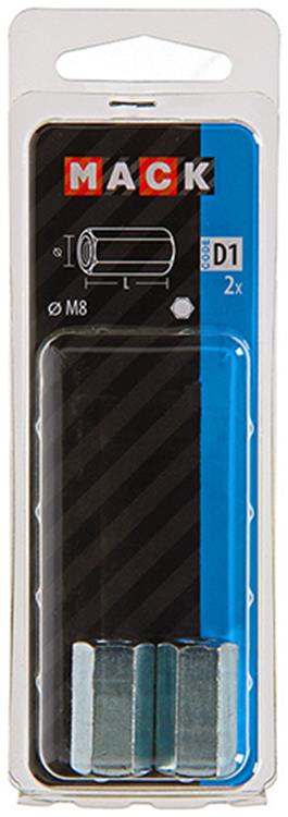 Mack 1017705 - zeskant verbindingsmoer verzinkt 2 st m8 | 10 stuks