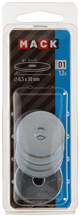 Mack 1017739 - carrosserie sluitring verzinkt12 st 6,5 x 30 mm | 10 stuks