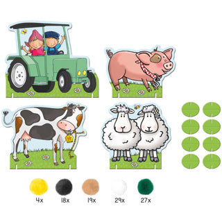 Bambolino speelgoed fien en teun pompom plakken knutselset