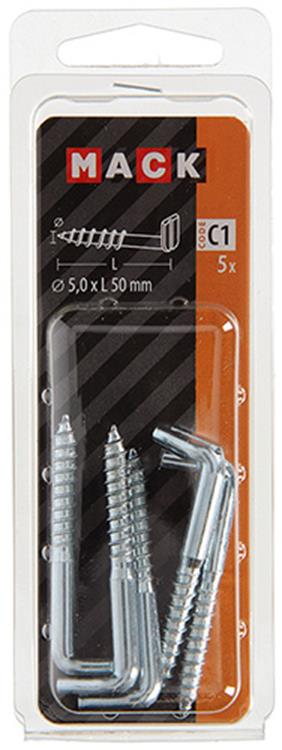 Mack 1017831 - schroefduim met gleuf staal verz. 5 st 5,0 x 50 mm | 10 stuks