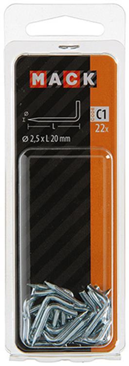 Mack 1017837 - puntduim staal verzinkt 22 st 2,5 x 20 mm | 10 stuks