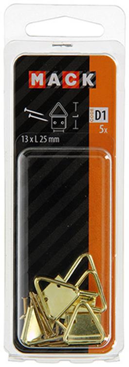 Mack 1017859 - kaderhanger staal vermessingd 5 st 13 x 25 mm | 10 stuks