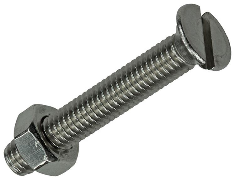 Mack 1019816 - metaalschroef verz. kop + moer rvs 3 st m6x40 | 10 stuks