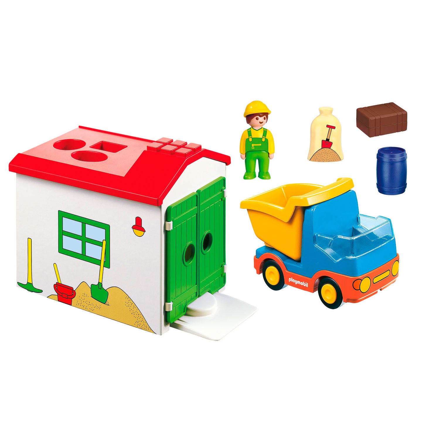 Playmobil 1.2.3. Werkman met Sorteer-garage - 70184