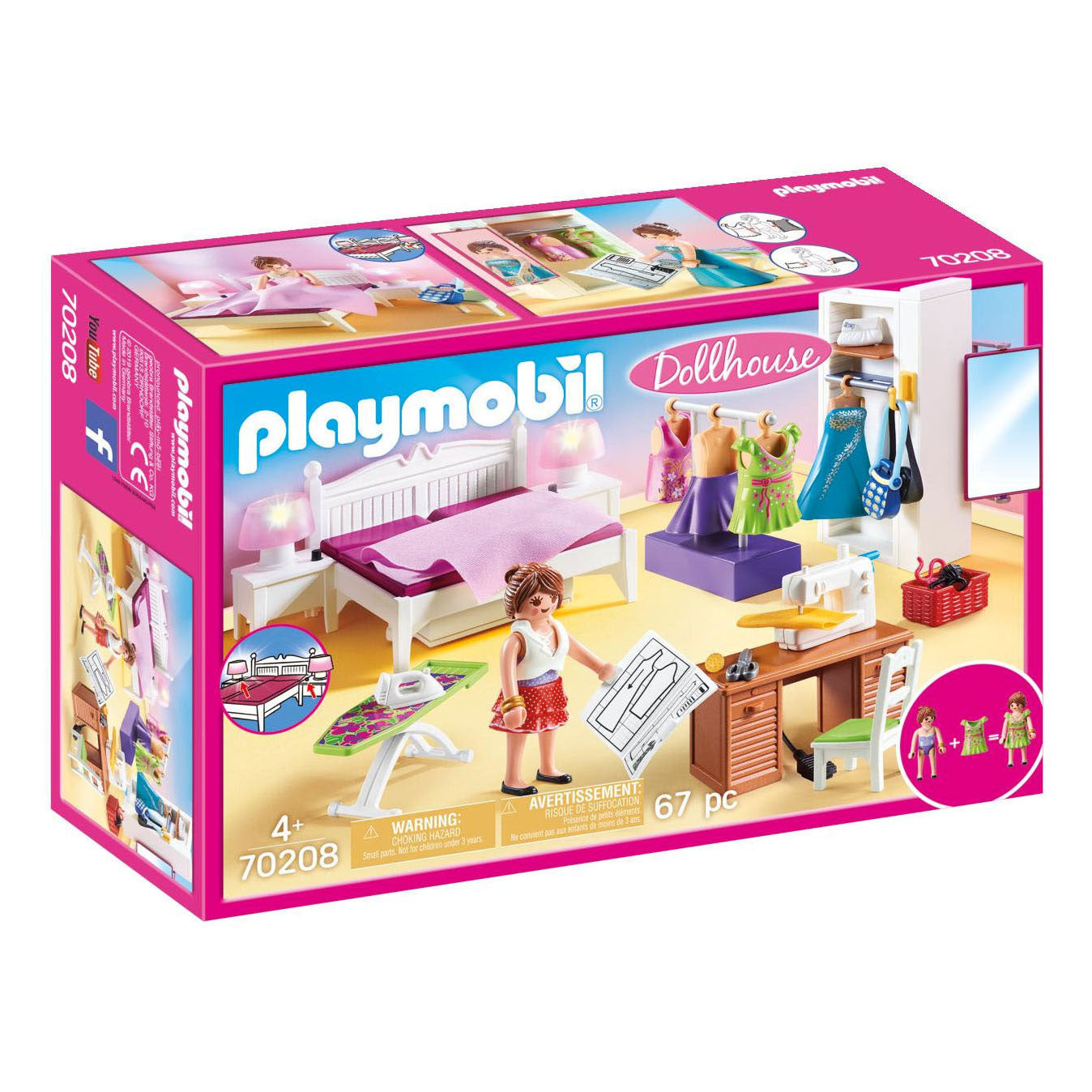 Playmobil Poppenhuis Slaapkamer met Mode Ontwerphoek - 70208