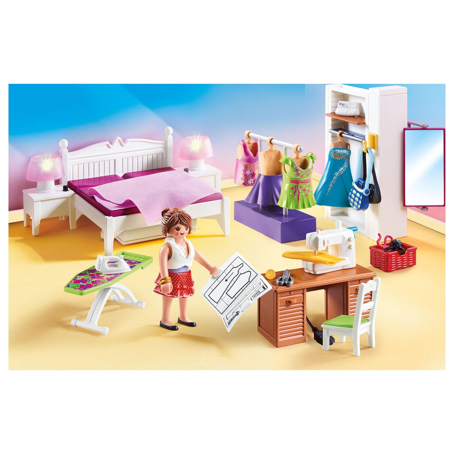 Playmobil Poppenhuis Slaapkamer met Mode Ontwerphoek - 70208