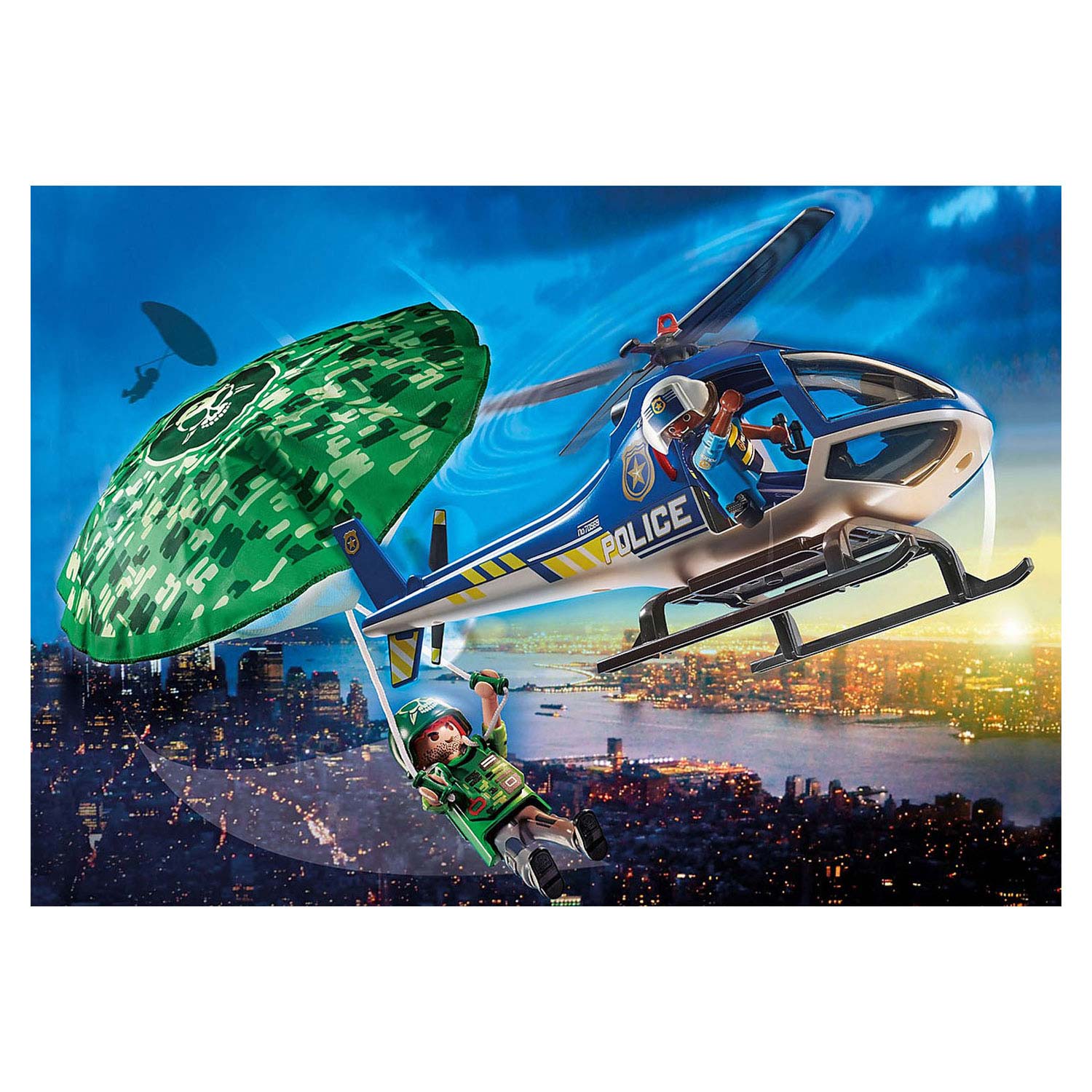 Playmobil city action politiehelikopter - parachute achtervolging - 70569