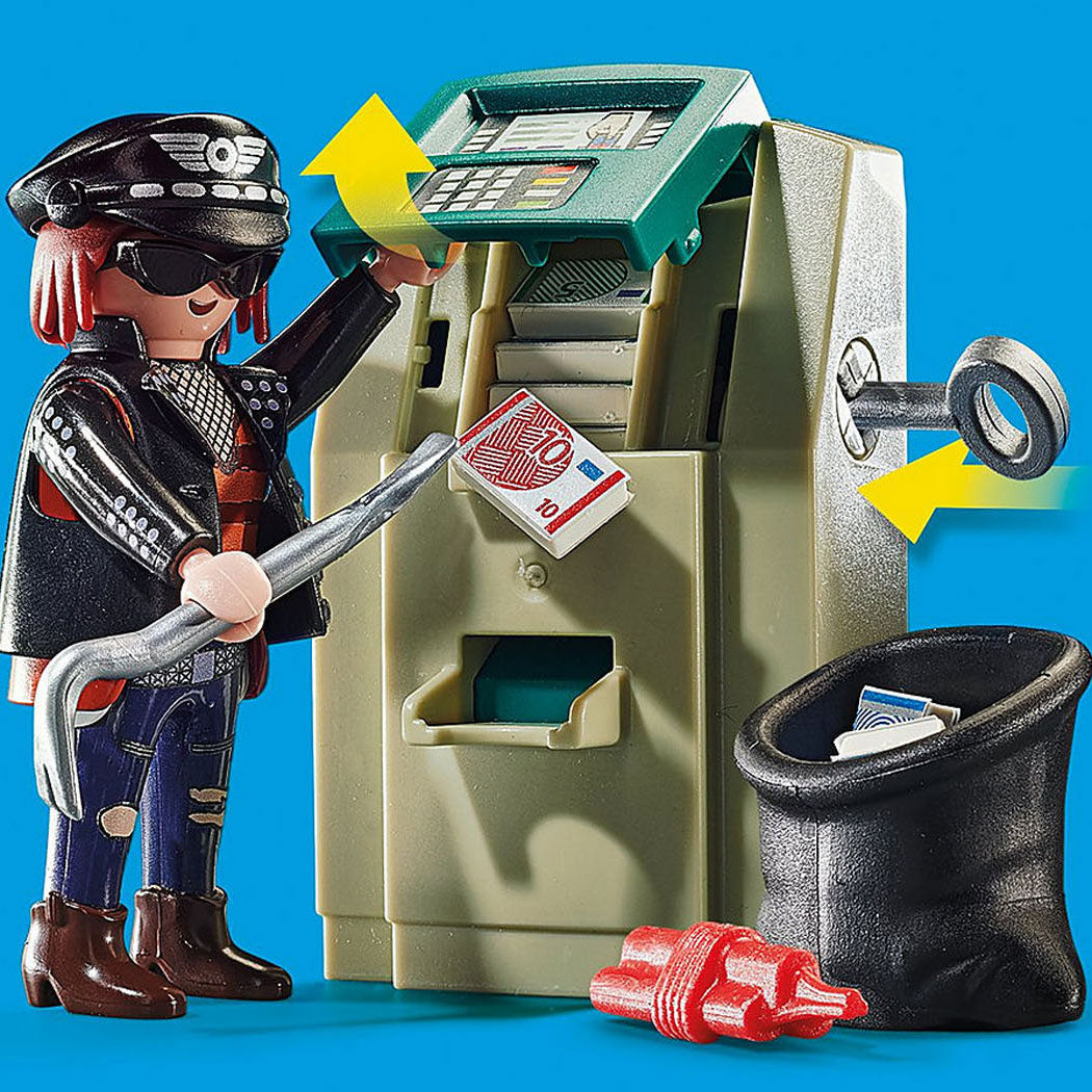 Playmobil city action politiemotor achtervolging van de geldrover - 70572