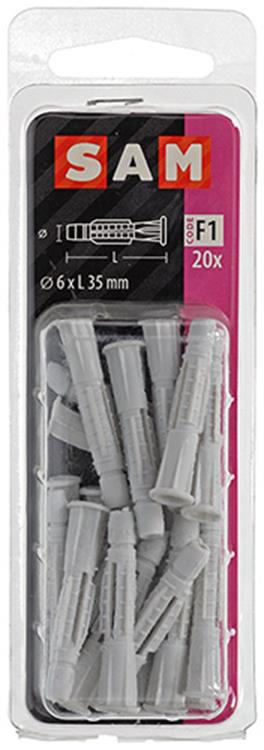 Mack 1017886 - universeelplug met kraag polyethyl.20st 6 x 35 mm | 5 stuks