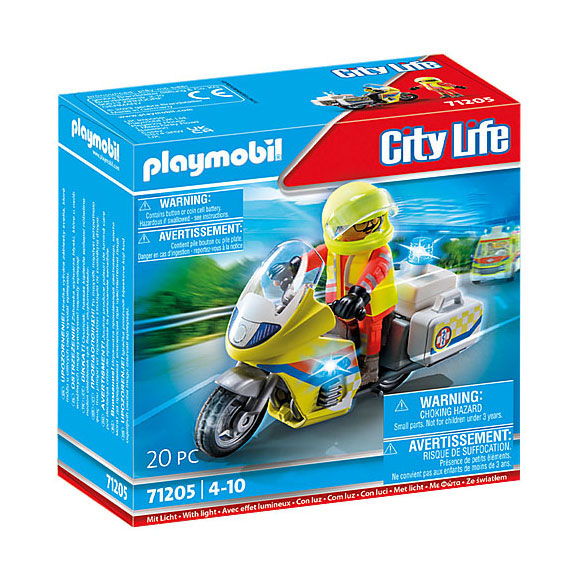Playmobil city life noodmotorfiets met zwaailicht - 71205
