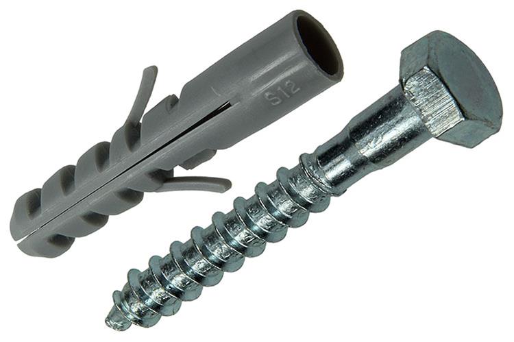 Mack 1017899 - plug + houtdraadbout polyeth 2 st 12 mm 10x70 mm | 5 stuks