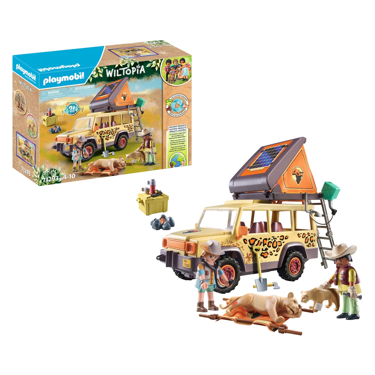 PLAYMOBIL Wiltopia met de Terreinwagen bij de Leeuwen 7129