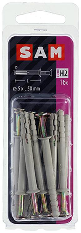 Mack 1017906 - nylon nagelplug polyamide 16 st 5 x 50 mm | 5 stuks