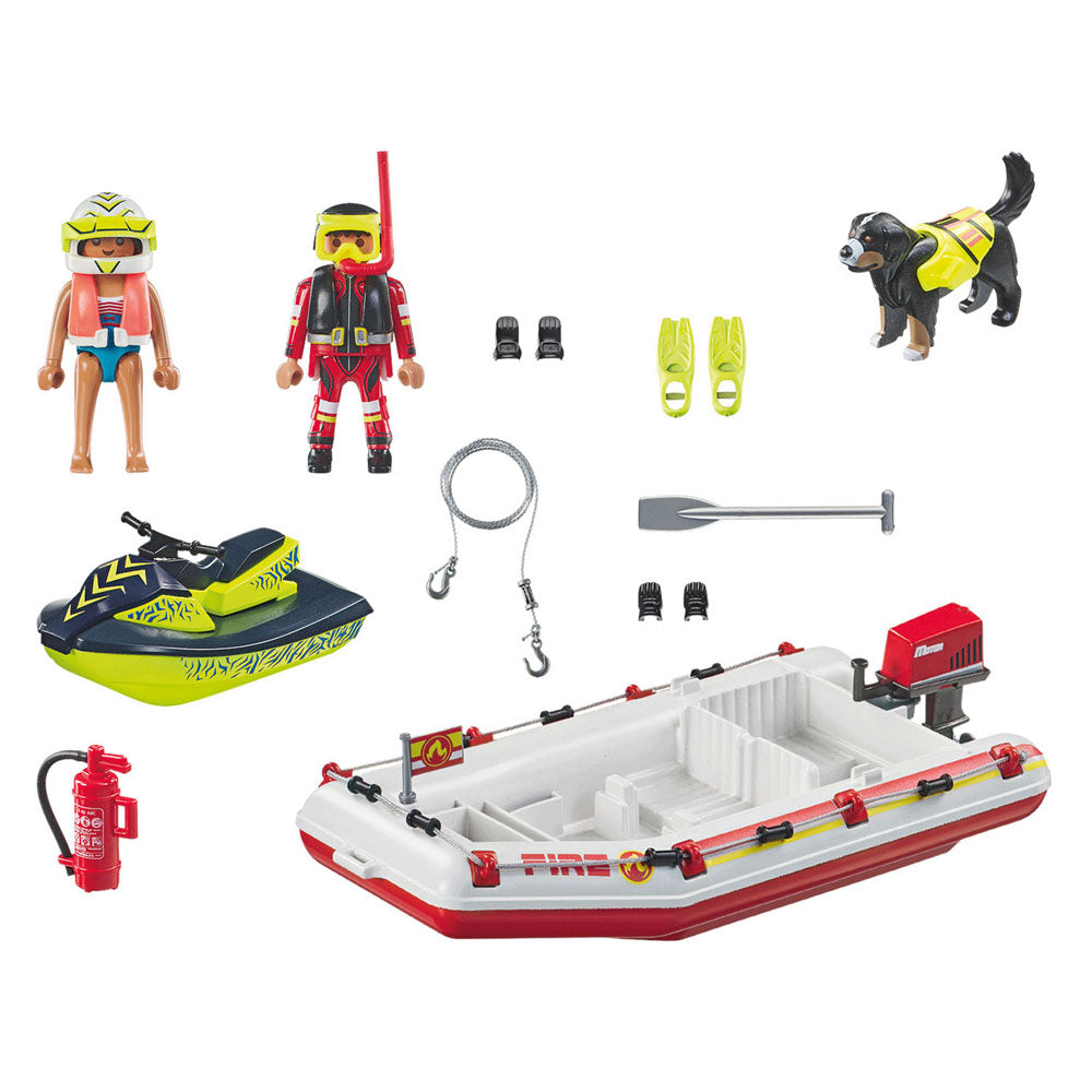 Playmobil action heroes brandweerboot met waterscooter - 71464
