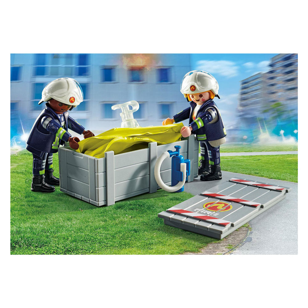 Playmobil action heroes brandweerlieden met luchtkussens - 71465