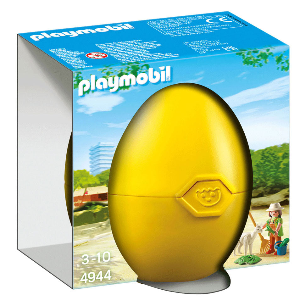 Playmobil dierenverzorger met alpaca in ei - 4944