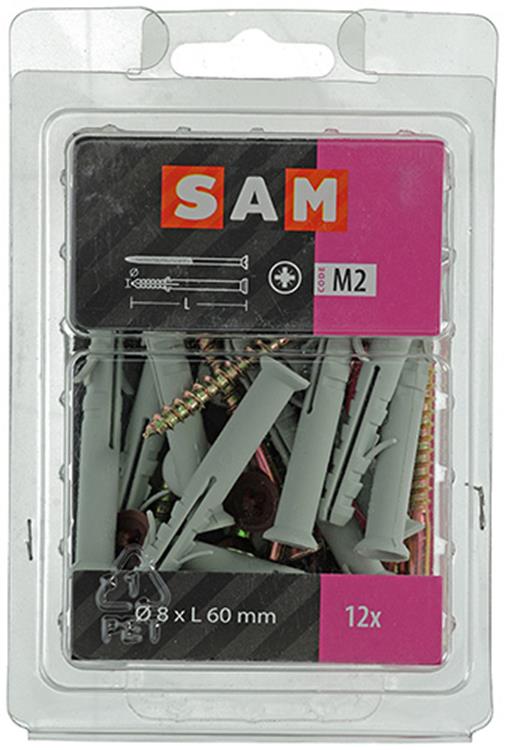 Mack 1017912 - kozijnplug met schroef polyamide 12 st 8 x 60 mm | 5 stuks