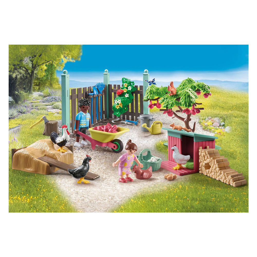 Playmobil my life kleine kippenboerderij in de tuin van het kleine huis - 71510