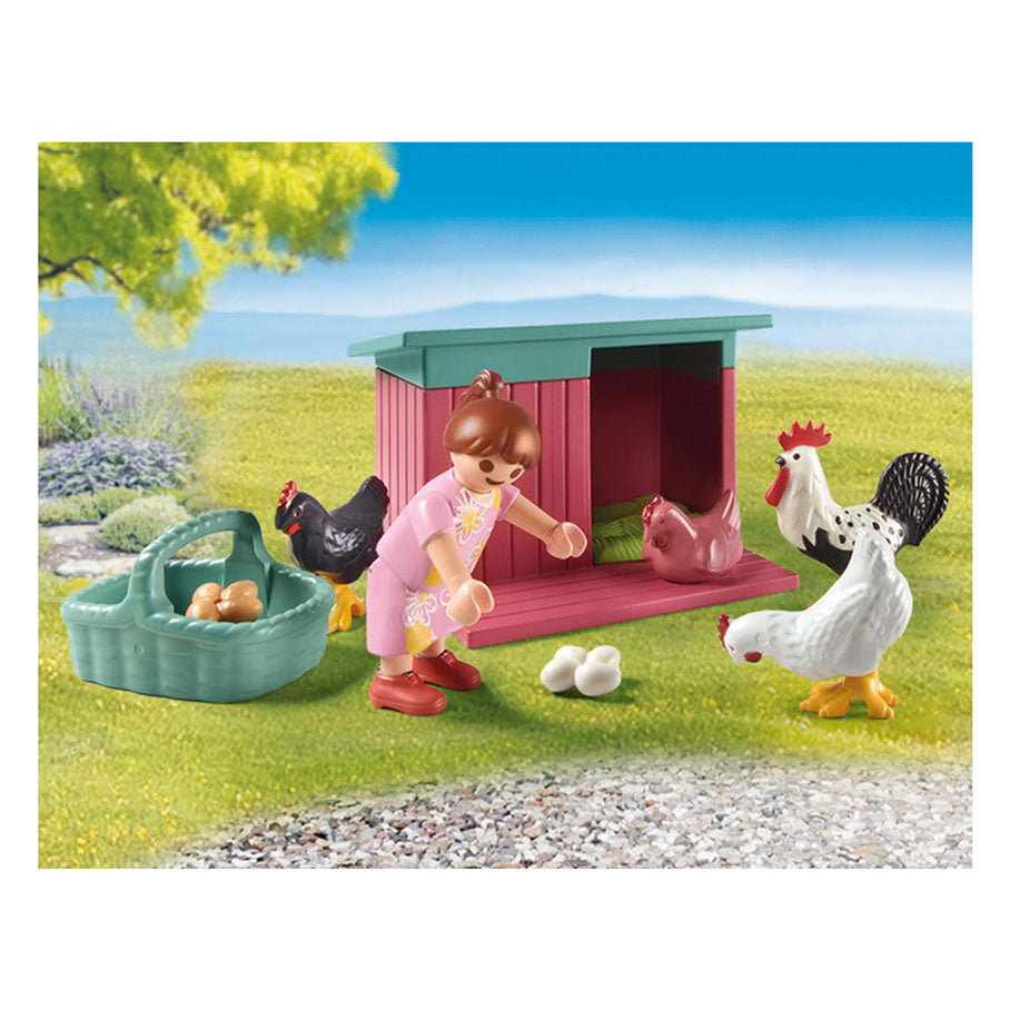 Playmobil my life kleine kippenboerderij in de tuin van het kleine huis - 71510