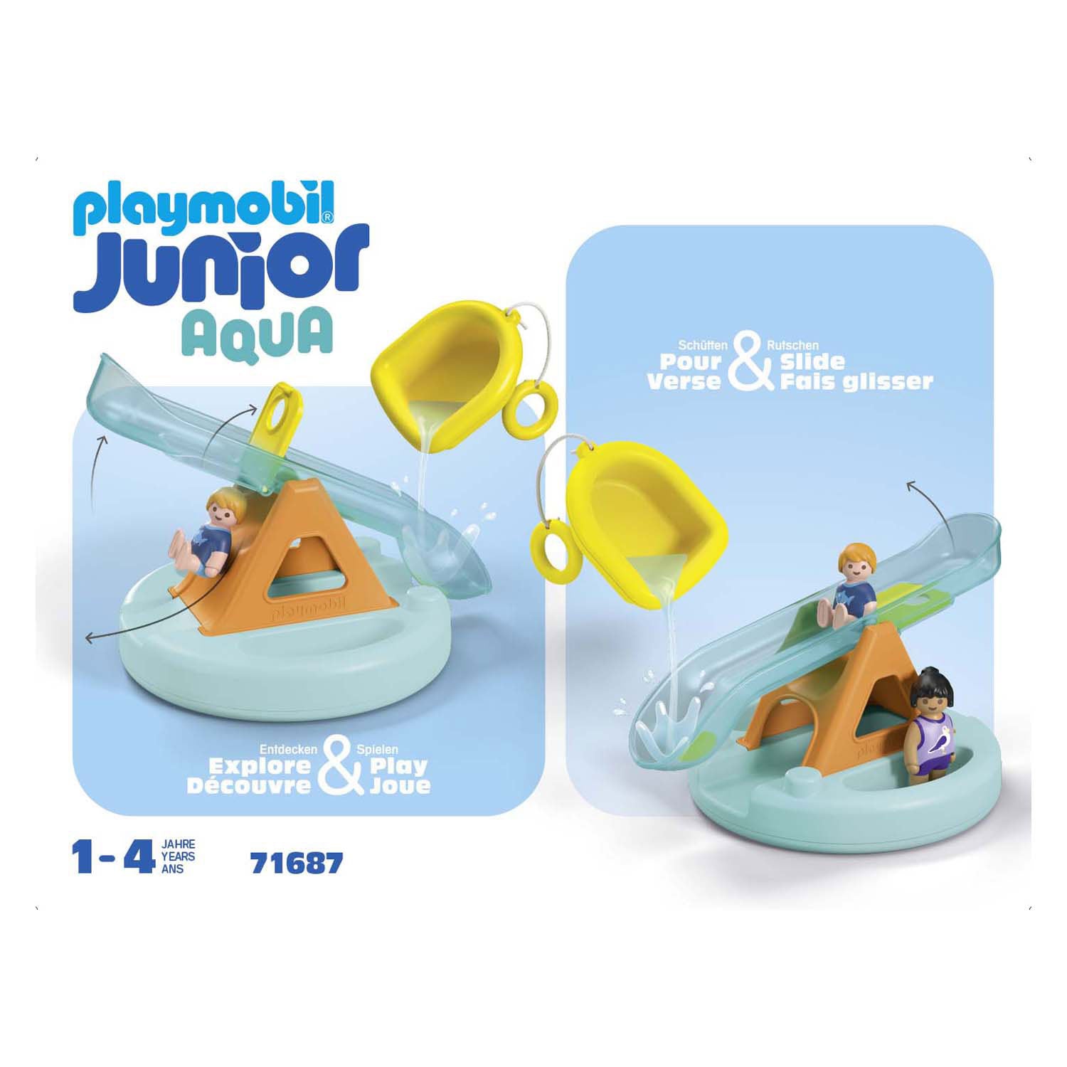 Playmobil junior aqua zwemeiland met waterglijbaan - 71687