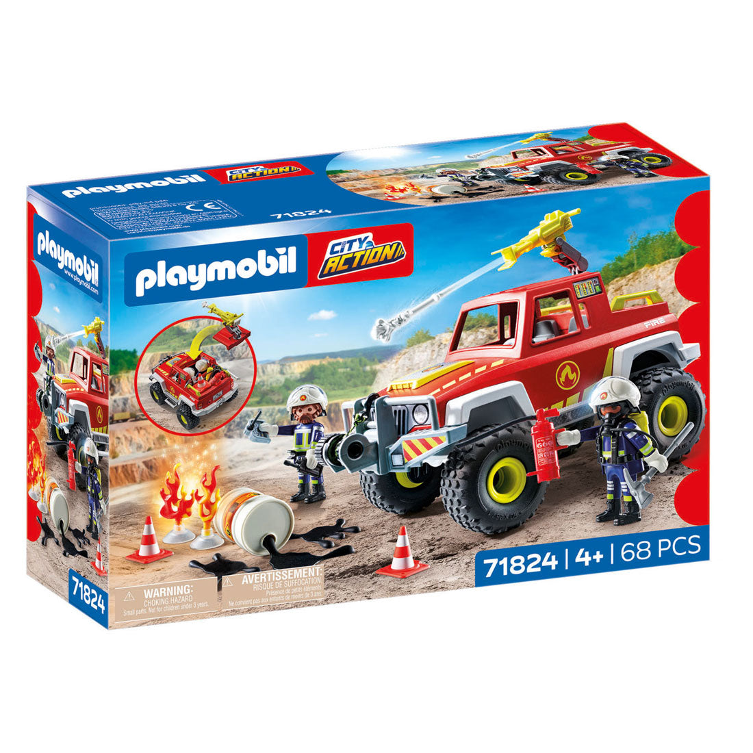 Playmobil action heroes brandweerwagen - 71824