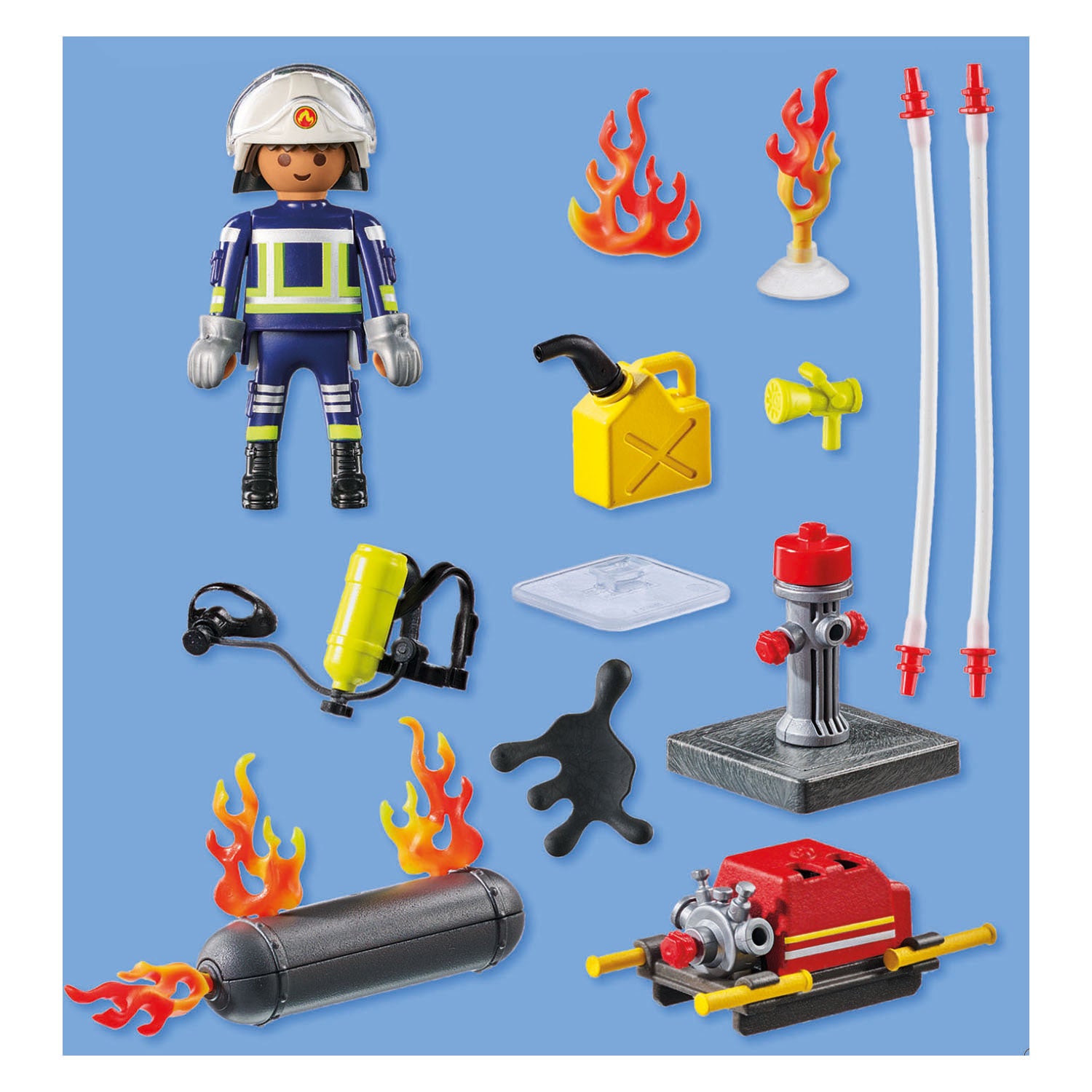 Playmobil action heroes brandweerman met waterpomp - 71826