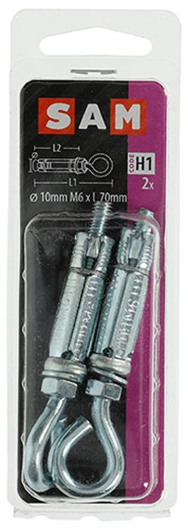 Mack 1019951 - keilbout schroefoog verzinkt2 st m6x70 10x40 | 5 stuks