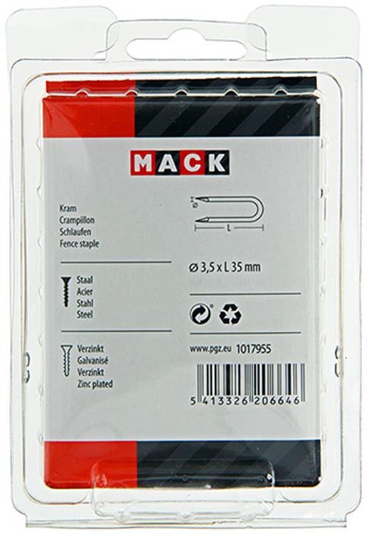 Mack 1017955 - kram staal verzinkt 250 gr 3,5 x 35 mm | 5 stuks
