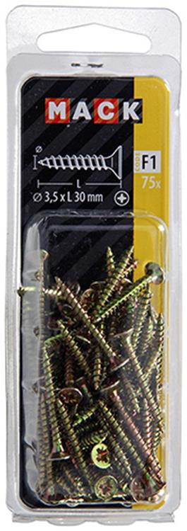 Mack 1017965 - spaanplaatschroef vz kop geelverz. 75st 3,5 x 30 mm | 5 stuks