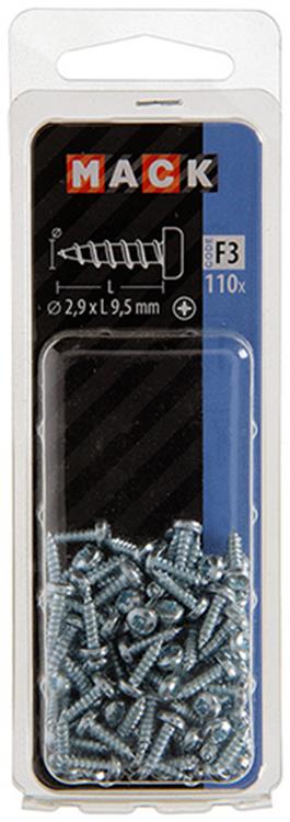 Mack 1018054 - zelftappende schroef cylkop verz.110 st 2,9 x 9,5 mm | 10 stuks