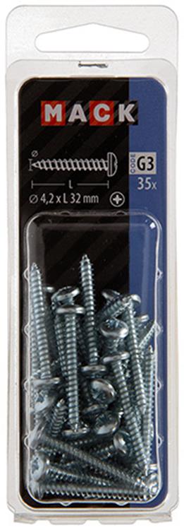 Mack 1018070 - zelftappende schroef cylkop verz. 35 st 4,2 x 32 mm | 5 stuks