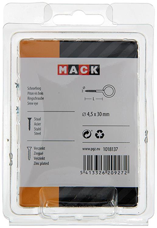 Mack 1018137 - schroefoog staal verzinkt 25st 4,5 x 30 mm | 5 stuks