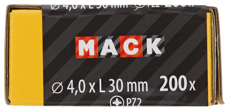 Mack 1020092 - spaanplaatschroef vz kop geel vz 200 st 4,0 x 30 mm | 5 stuks
