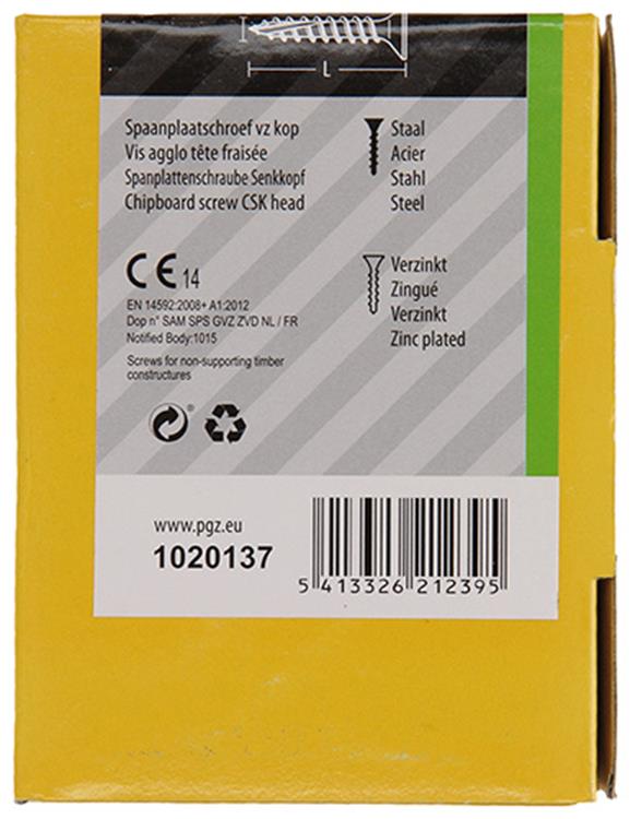 Mack 1020137 - spaanplaatschroef vz kp-zelfb.gvz 200st 4,0 x 30 mm | 5 stuks