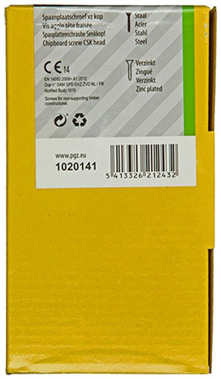 Mack 1020141 - spaanplaatschroef vz kp-zelfb.gvz 200st 4,0 x 50 mm | 3 stuks