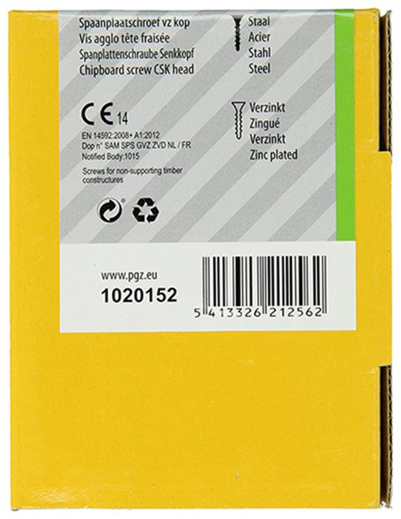 Mack 1020152 - spaanplaatschroef vz kp-zelfb.gvz 100st 5,0 x 50 mm | 5 stuks