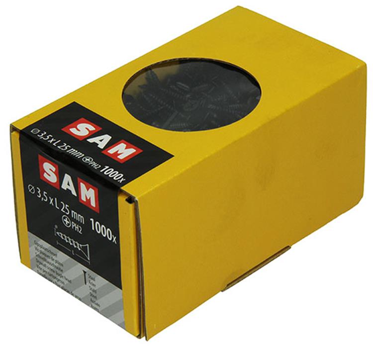 Mack 1020282 - gipsplaatschroef zwart gefosfat. 1000 st 3,5 x 25mm | 2 stuks