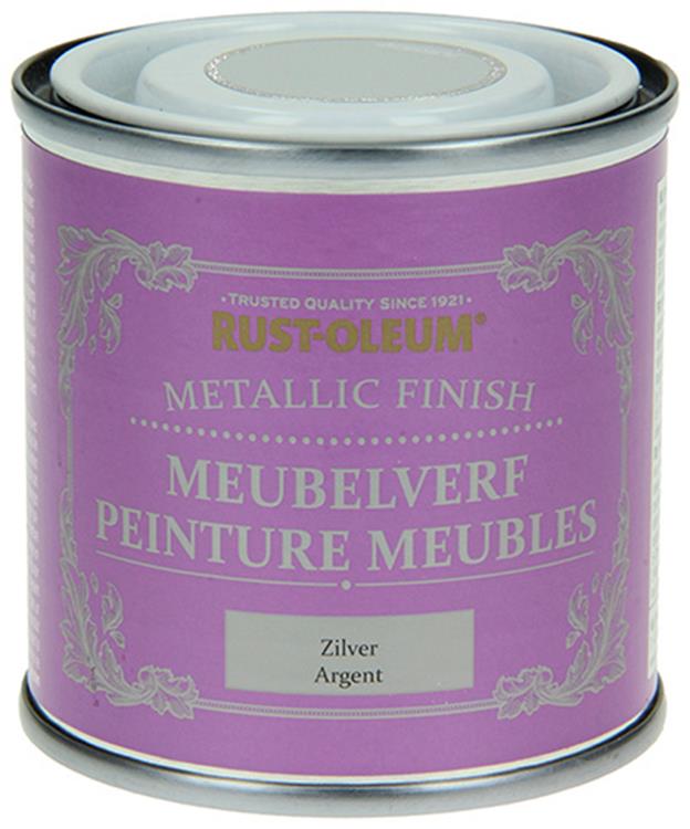 Rust-oleum 1050981 - meubelverf metallic zilver 125 ml | 1 stuks