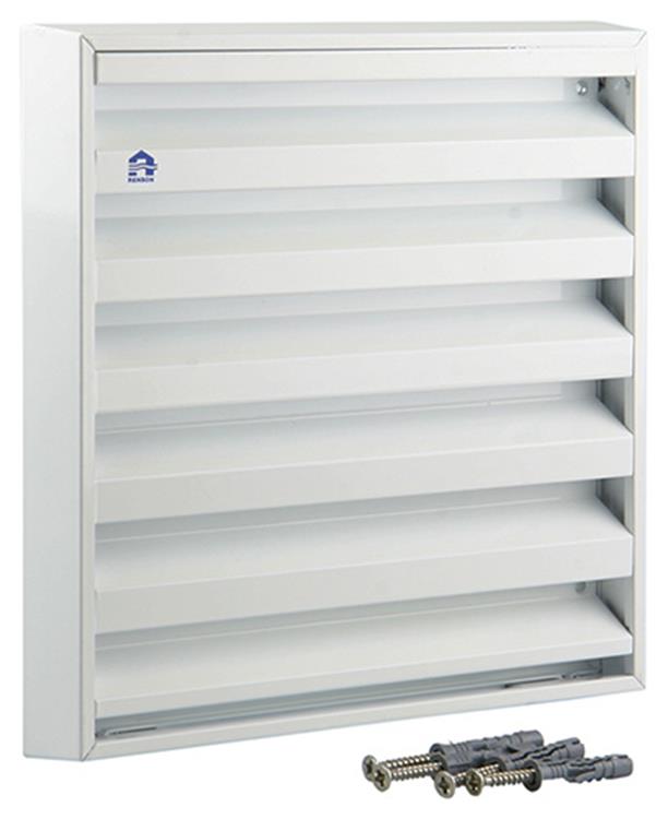 Renson 1006236 - muurrooster opbouw 431 alu ral 9010 225x225mm | 2 stuks