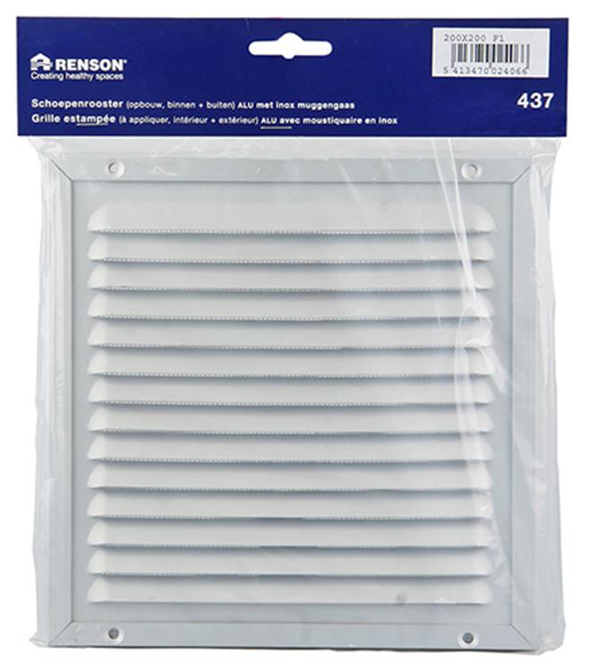 Renson 1006347 - schoepenrooster + kader + mug.opbouw 437 f1 200x200mm | 2 stuks