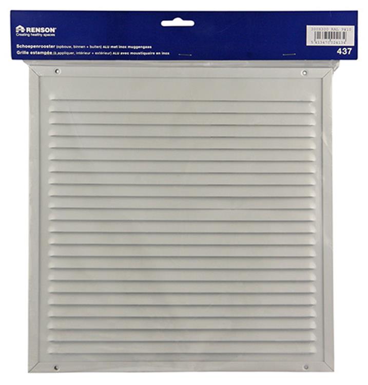 Renson 1006354 - schoepenrooster + kader + mug.opbouw 437 ral9010 300x300mm | 2 stuks